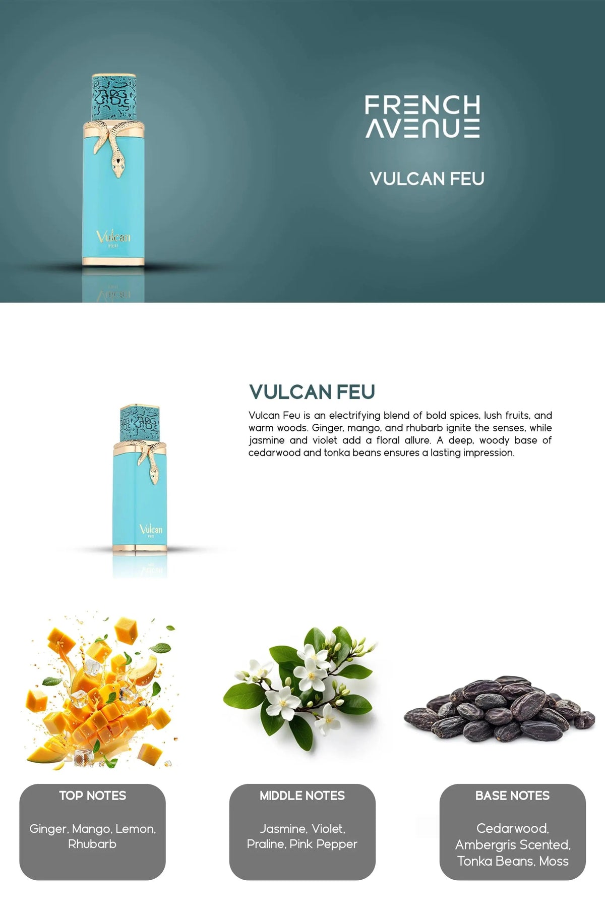 Vulcan Feu Perfume 100ml EDP French Avenue